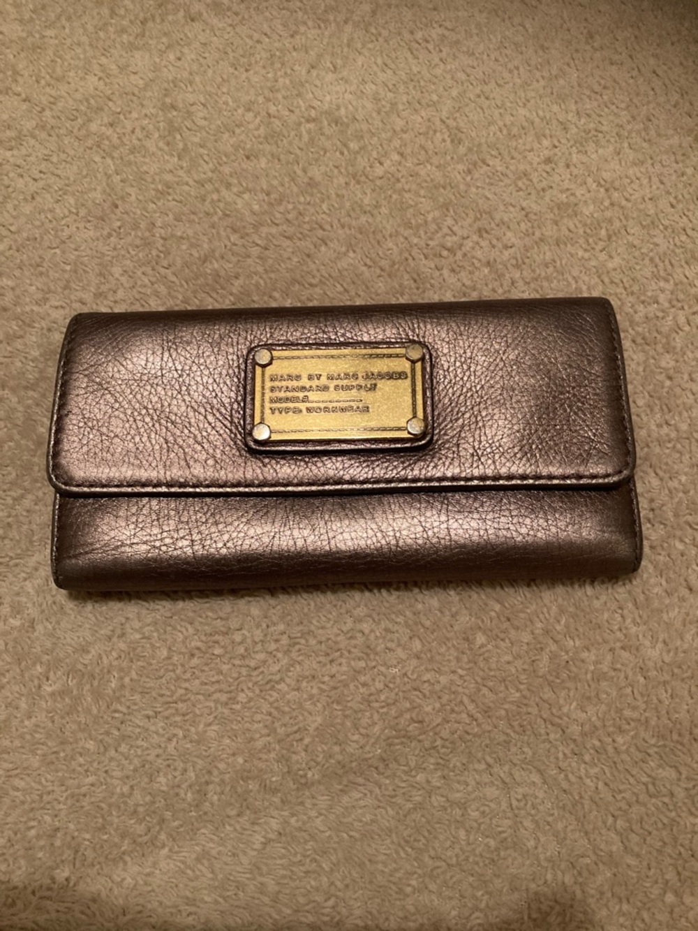 Marc by Marc Jacobs Metallic Bronze Wallet with Gold Plate